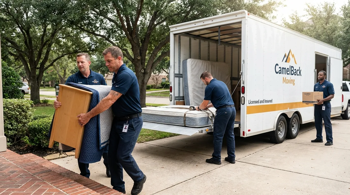 Crew loading residential truck for cross-state move from Sistersville, WV